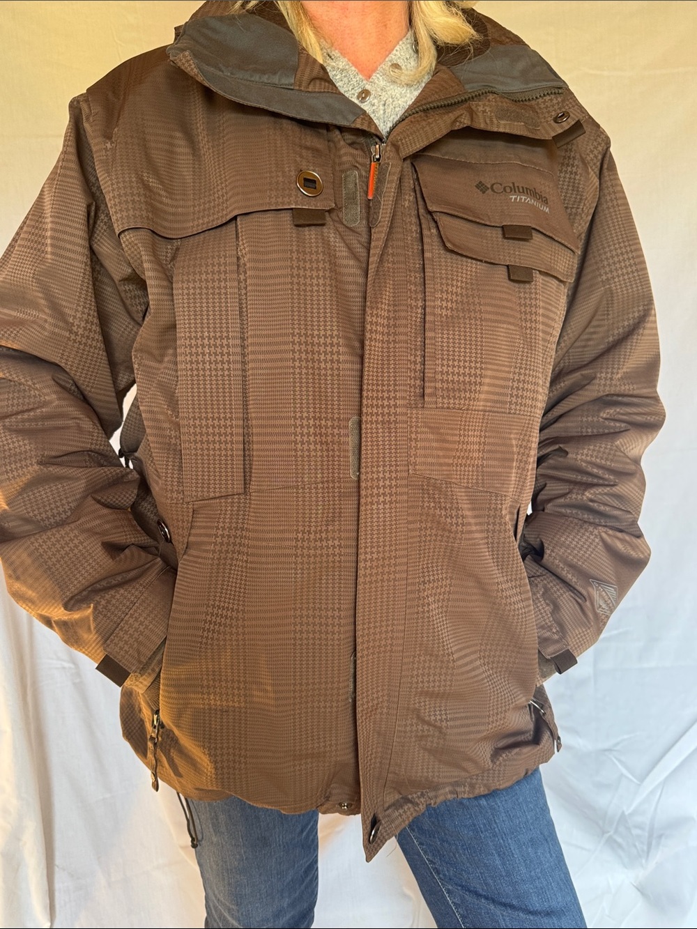 Columbia Brown Men's Waterproof snow winter with Hood size large